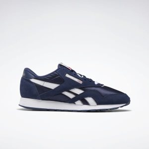 Reebok Classic Nylon Turnschuhe Herren - Navy/Platin - DE 523-JMT